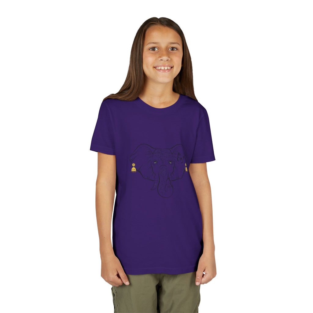 Youth Elephant Earrings Short Sleeve Shirt