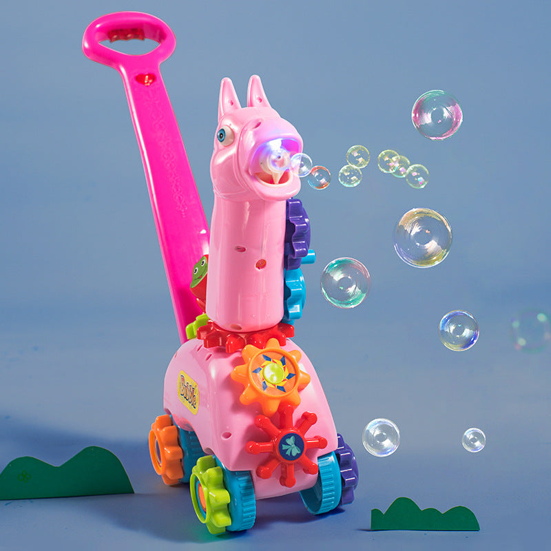 Outdoor Bubble Machine with Music And Light, Bubbles Walking Baby Toddler Toy