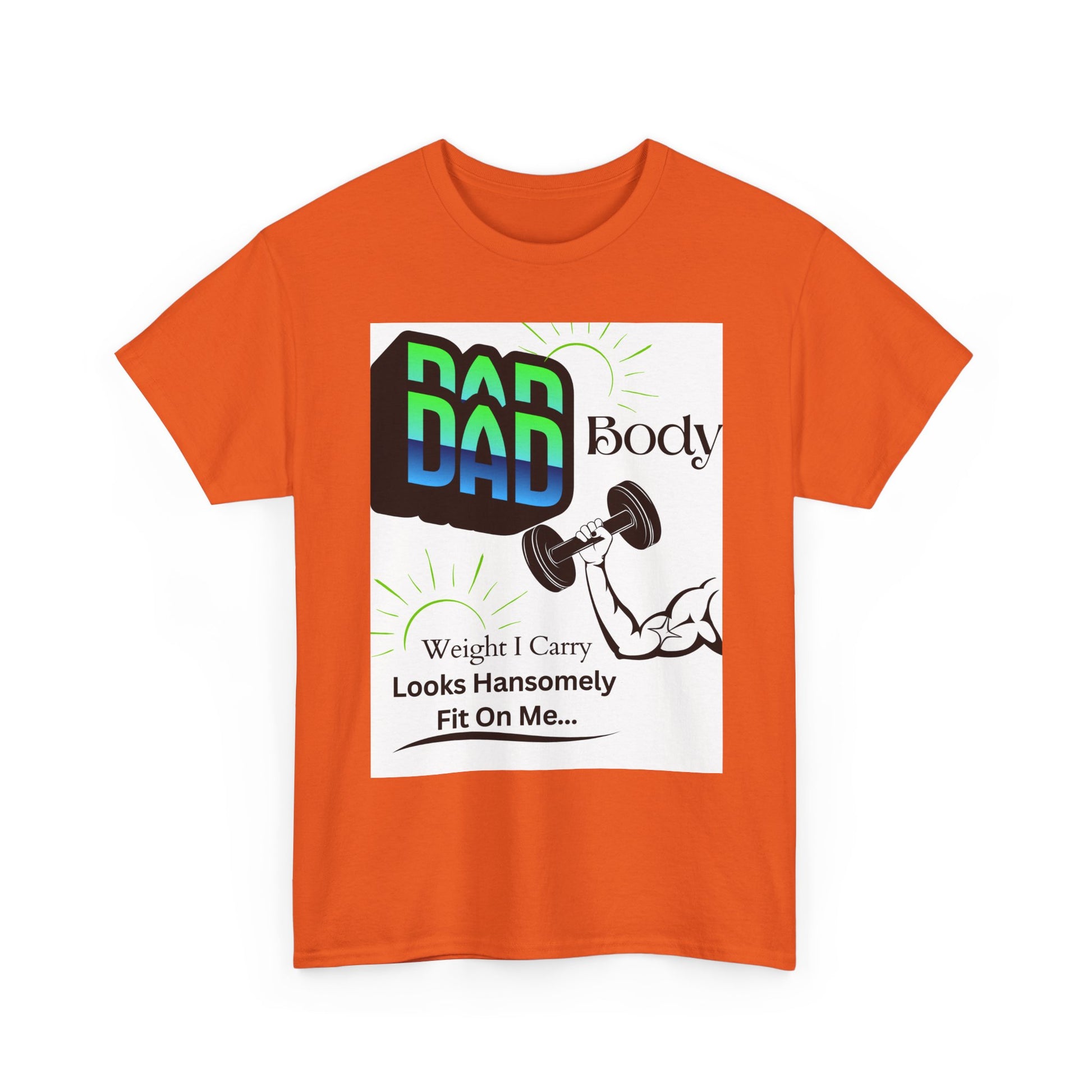 White Background Hansomely Fit Dad Cotton Crew Tee Shirt Dseign
