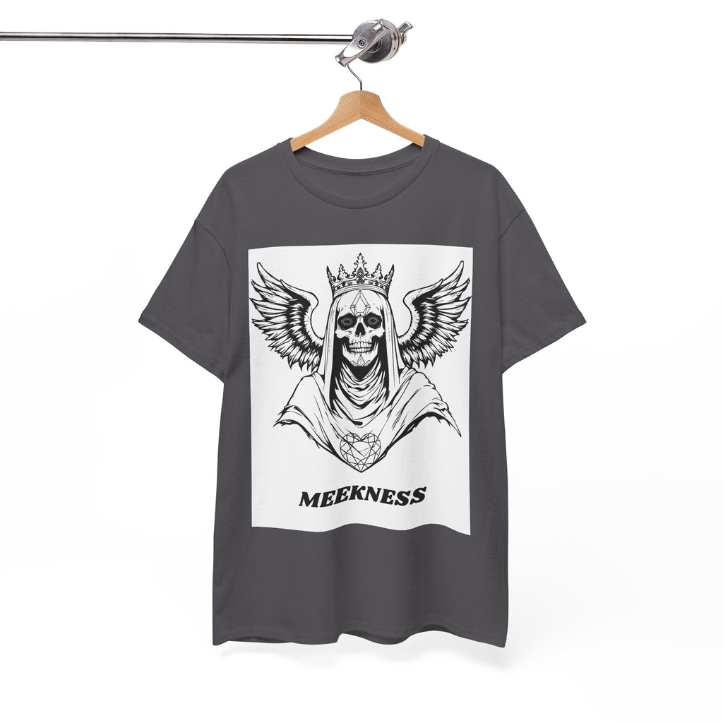 Skull Crown Wings Cotton Tee Shirt White Background