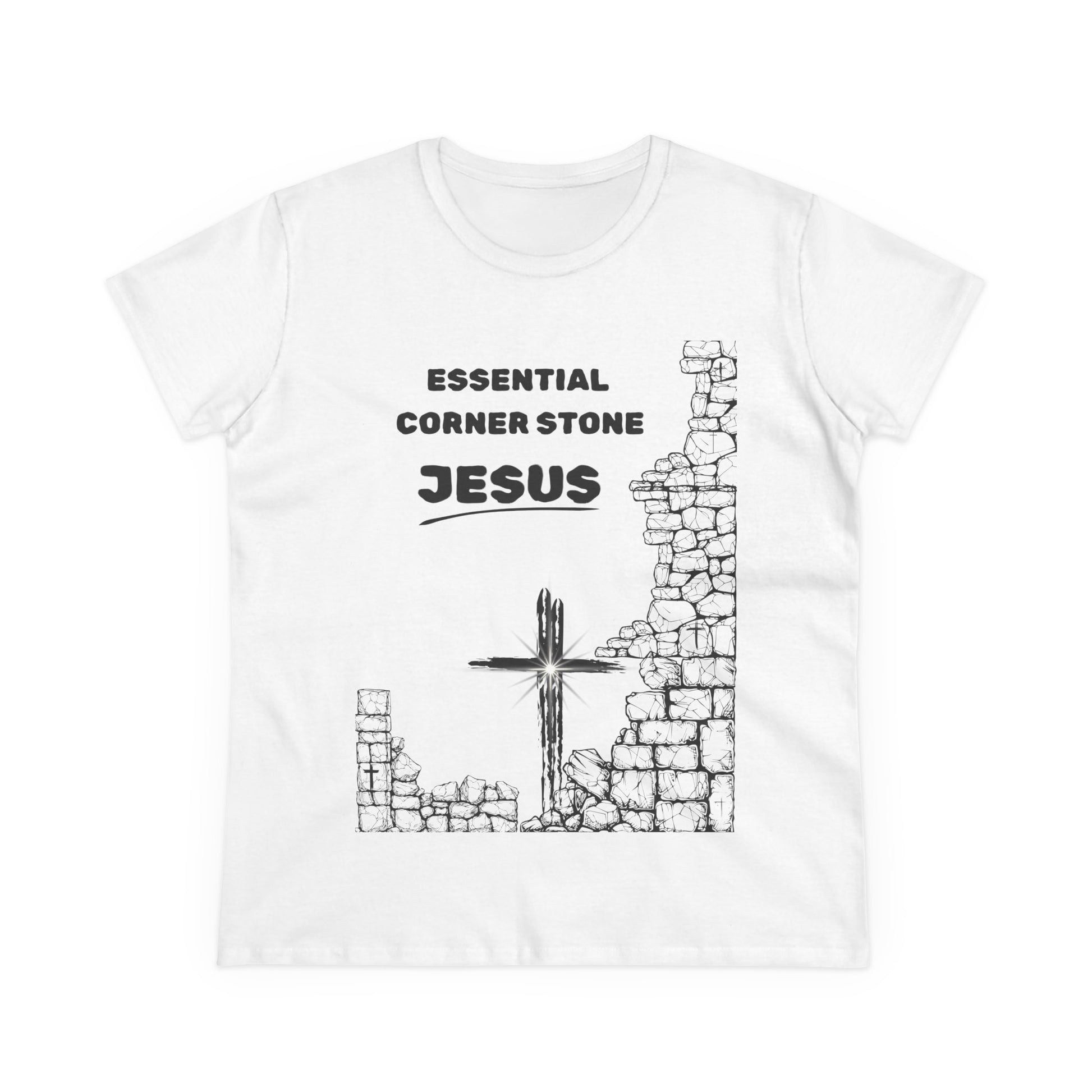 Women's Cotton Tee Shirt Essential Corner Stone