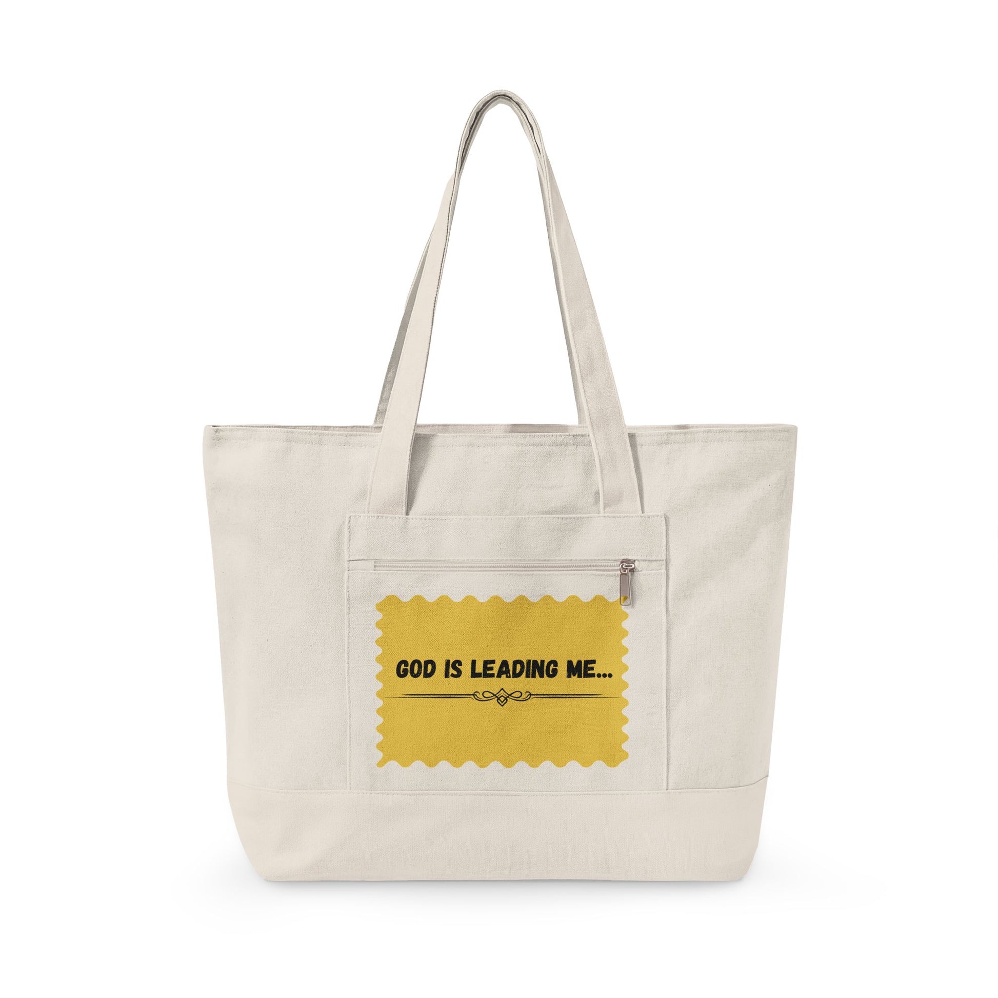 Zippered Canvas Tote Carry Shoulder Bag