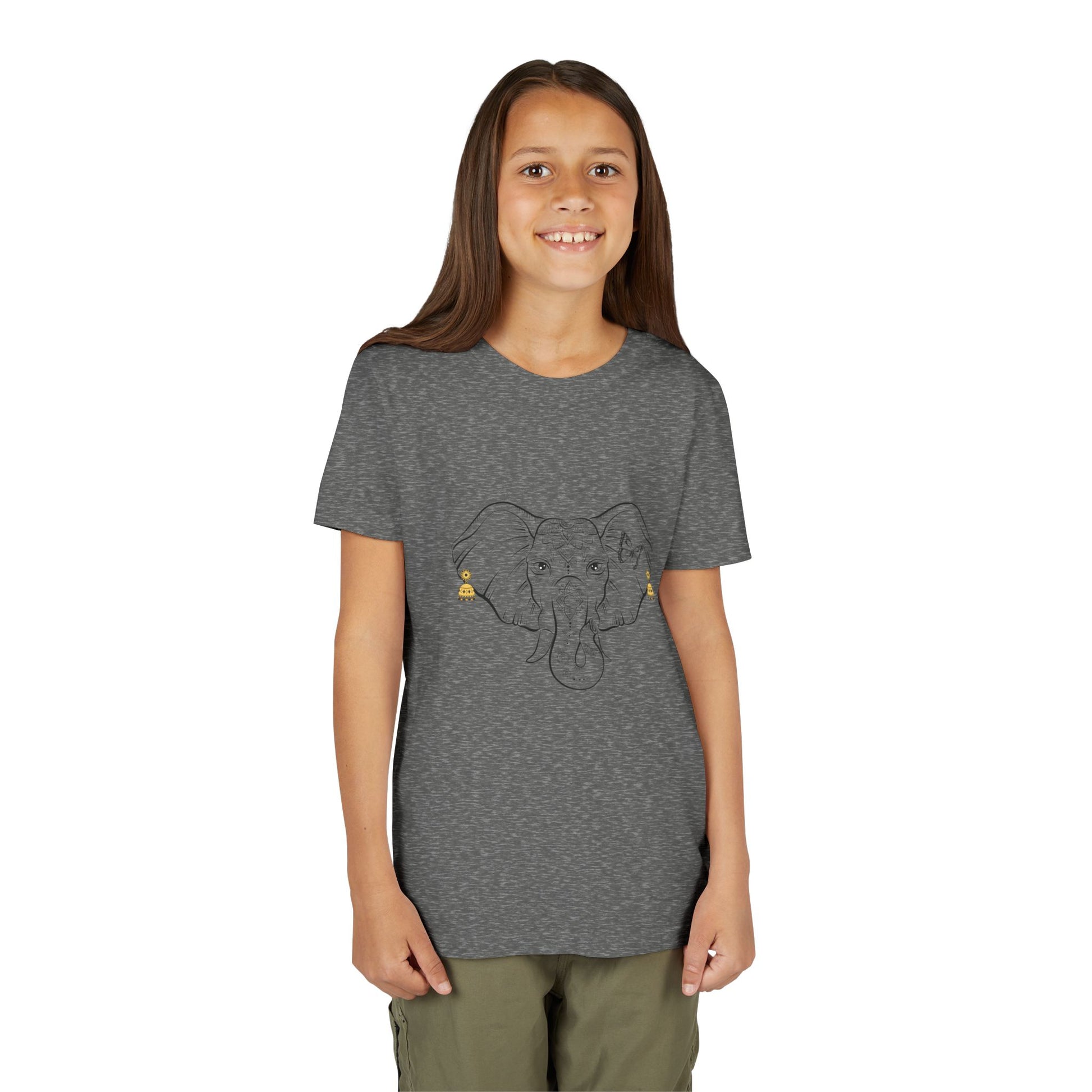 Youth Elephant Earrings Short Sleeve Shirt