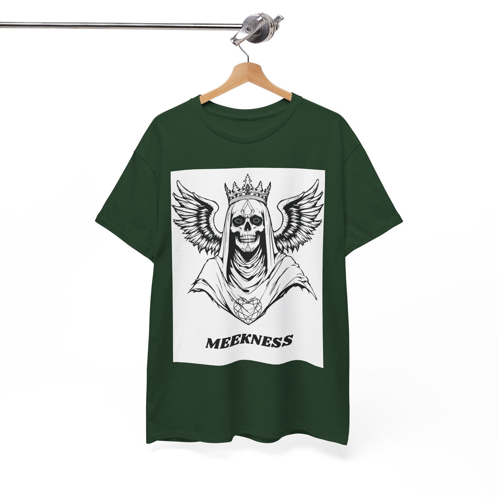 Skull Crown Wings Cotton Tee Shirt White Background