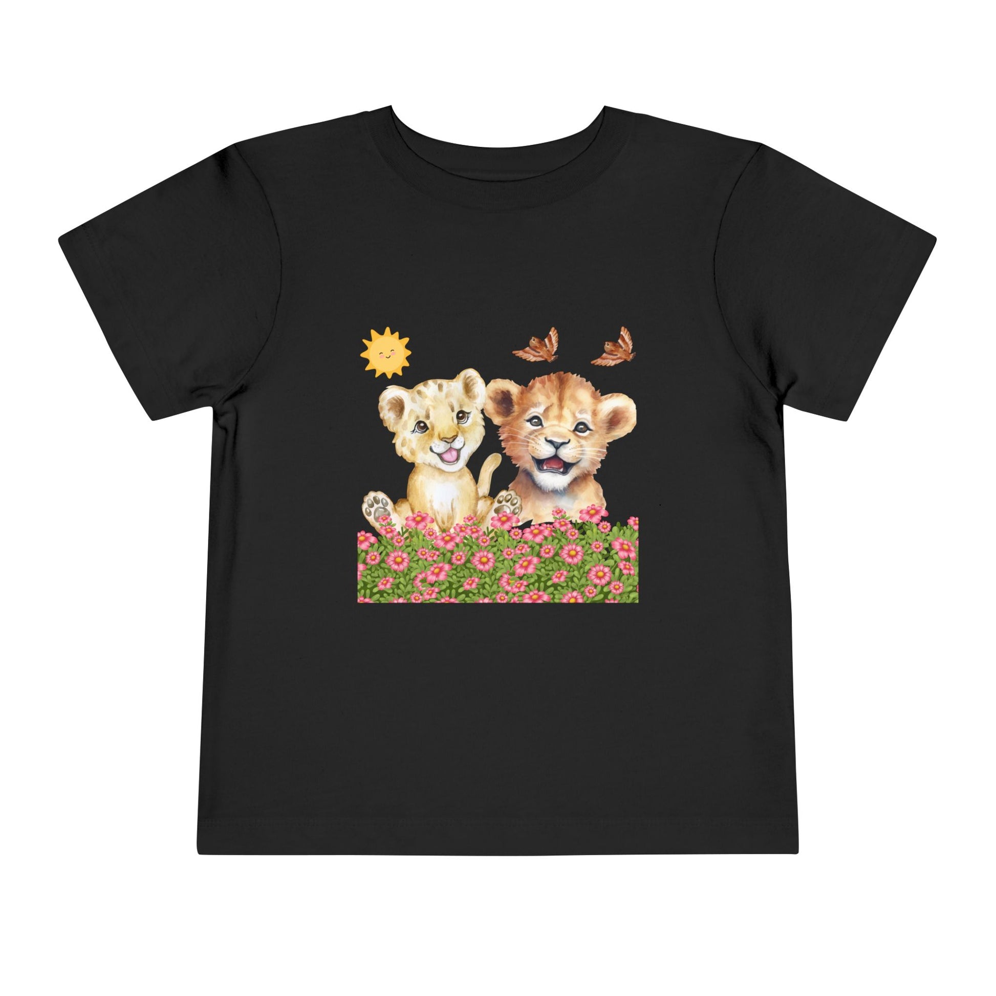 Toddler Short Sleeve Tee Shirt Cubs In Flower Bush