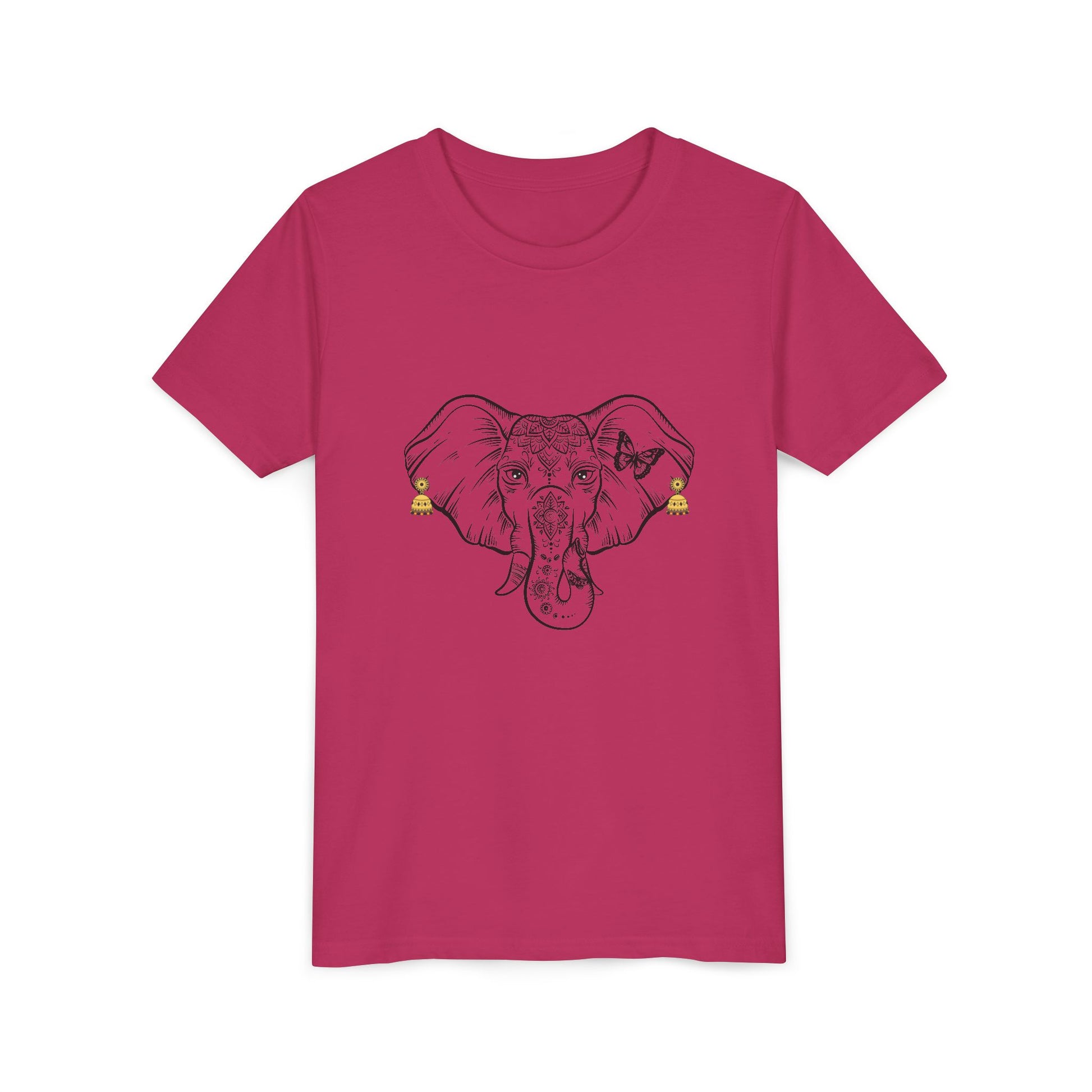 Youth Elephant Earrings Short Sleeve Shirt