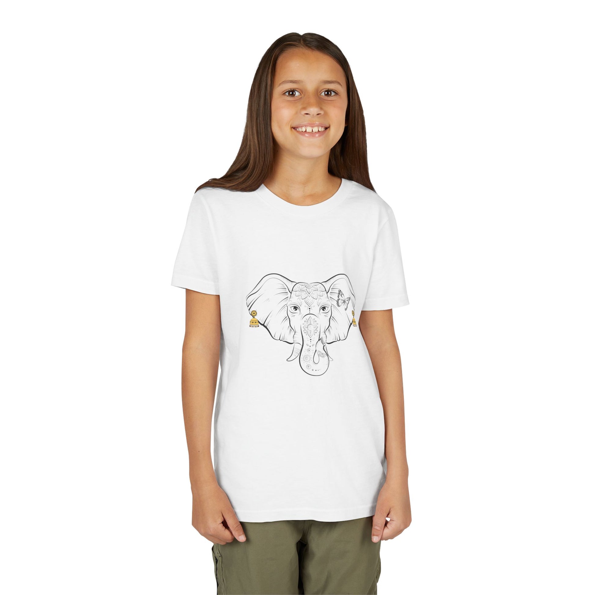 Youth Elephant Earrings Short Sleeve Shirt