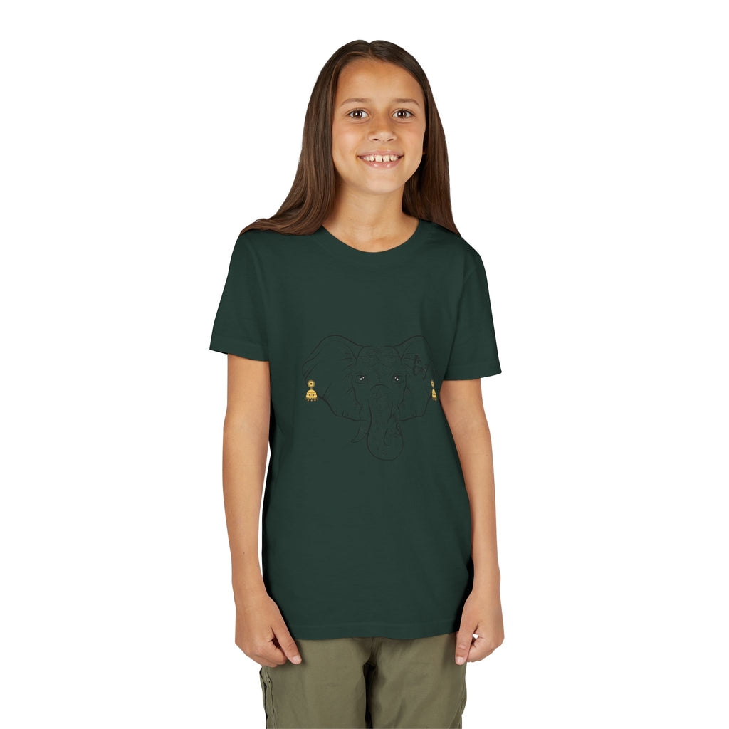 Youth Elephant Earrings Short Sleeve Shirt