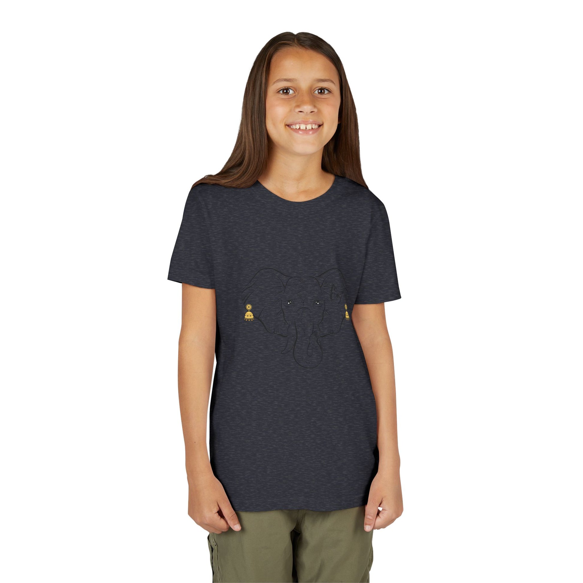 Youth Elephant Earrings Short Sleeve Shirt