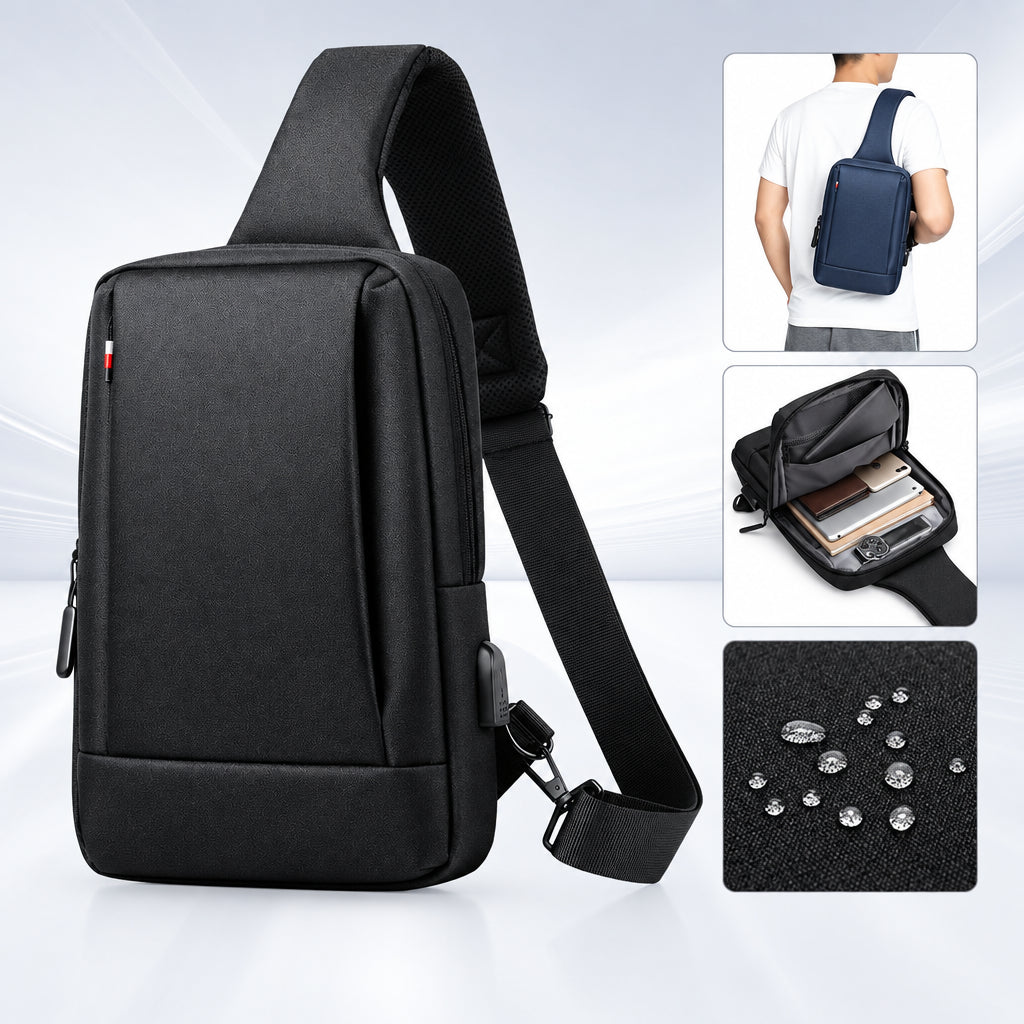Fashionable chest or back bag light leisure cross body Oxford cloth waterproof shoulder bag breathable large capacity