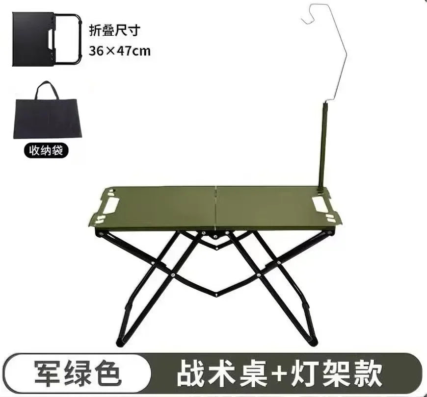 Portable Folding Table Outdoor or Indoor Picnic Table Lightweight Design Hanging Storage Space Travel Cooking Table