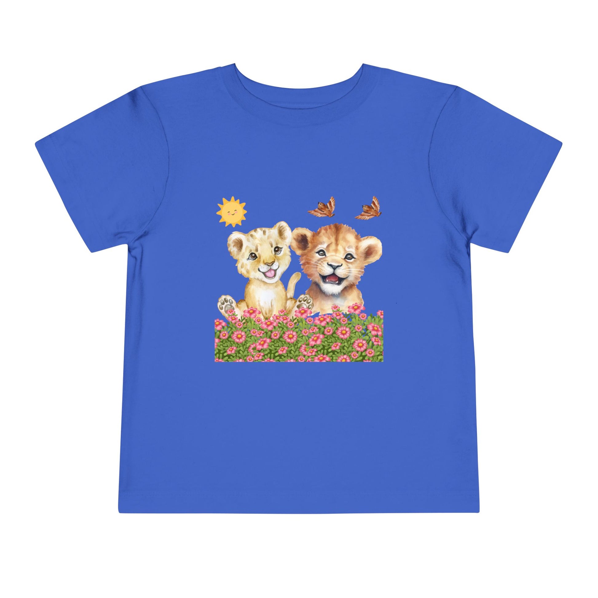 Toddler Short Sleeve Tee Shirt Cubs In Flower Bush