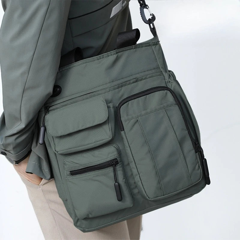 Oxford fabric waterproof single-shoulder bag, lightweight, computer storage, large capacity, cross-body briefcase