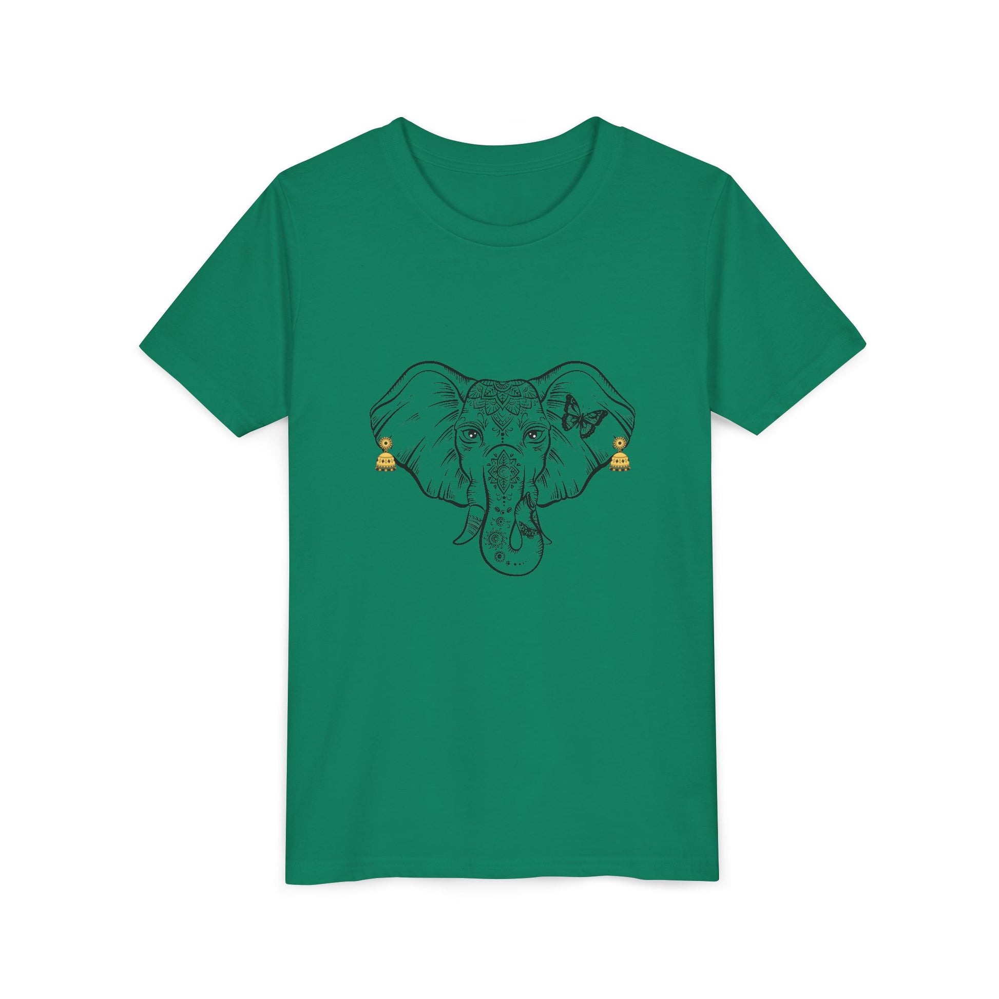 Youth Elephant Earrings Short Sleeve Shirt