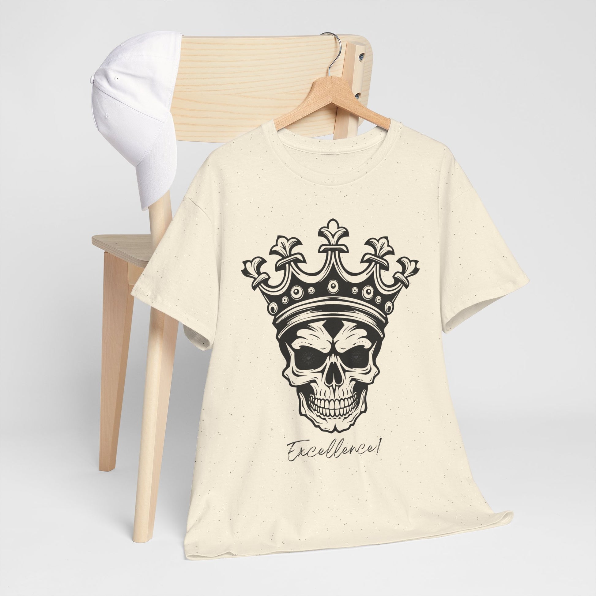 Skull "Excellence" Cotton Tee Shirt Transparent