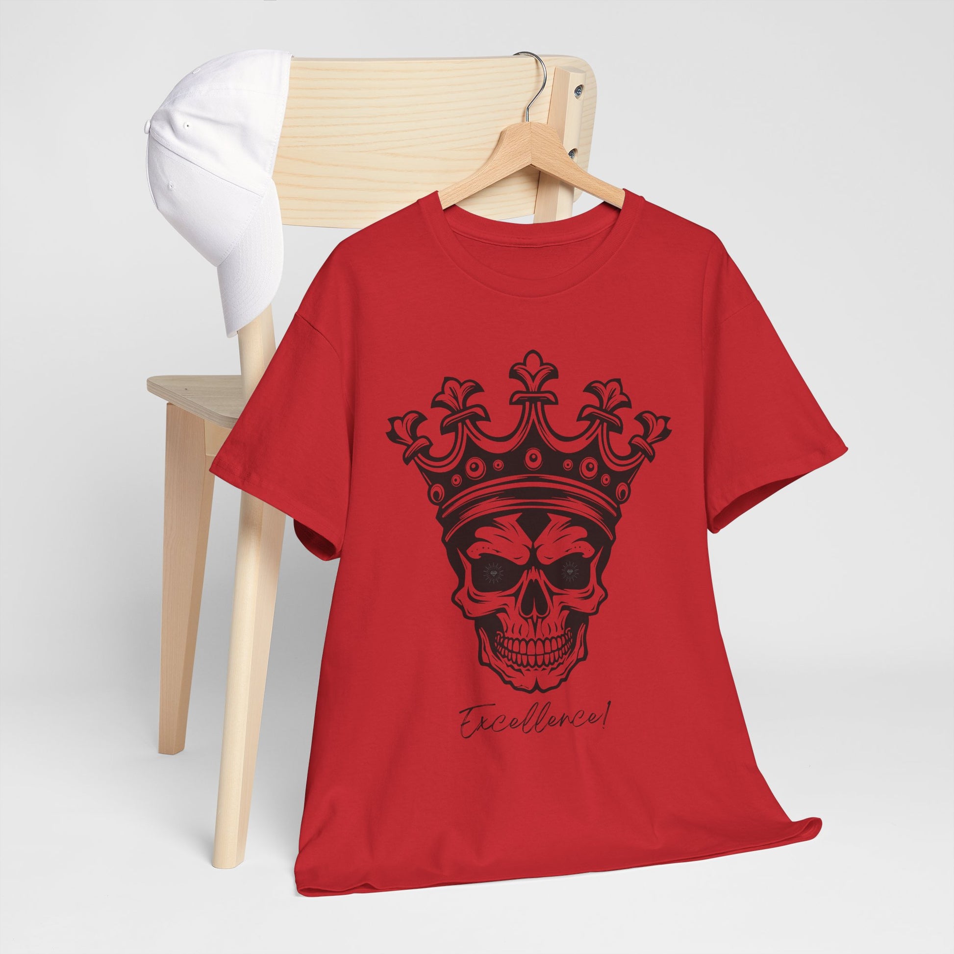 Skull "Excellence" Cotton Tee Shirt Transparent