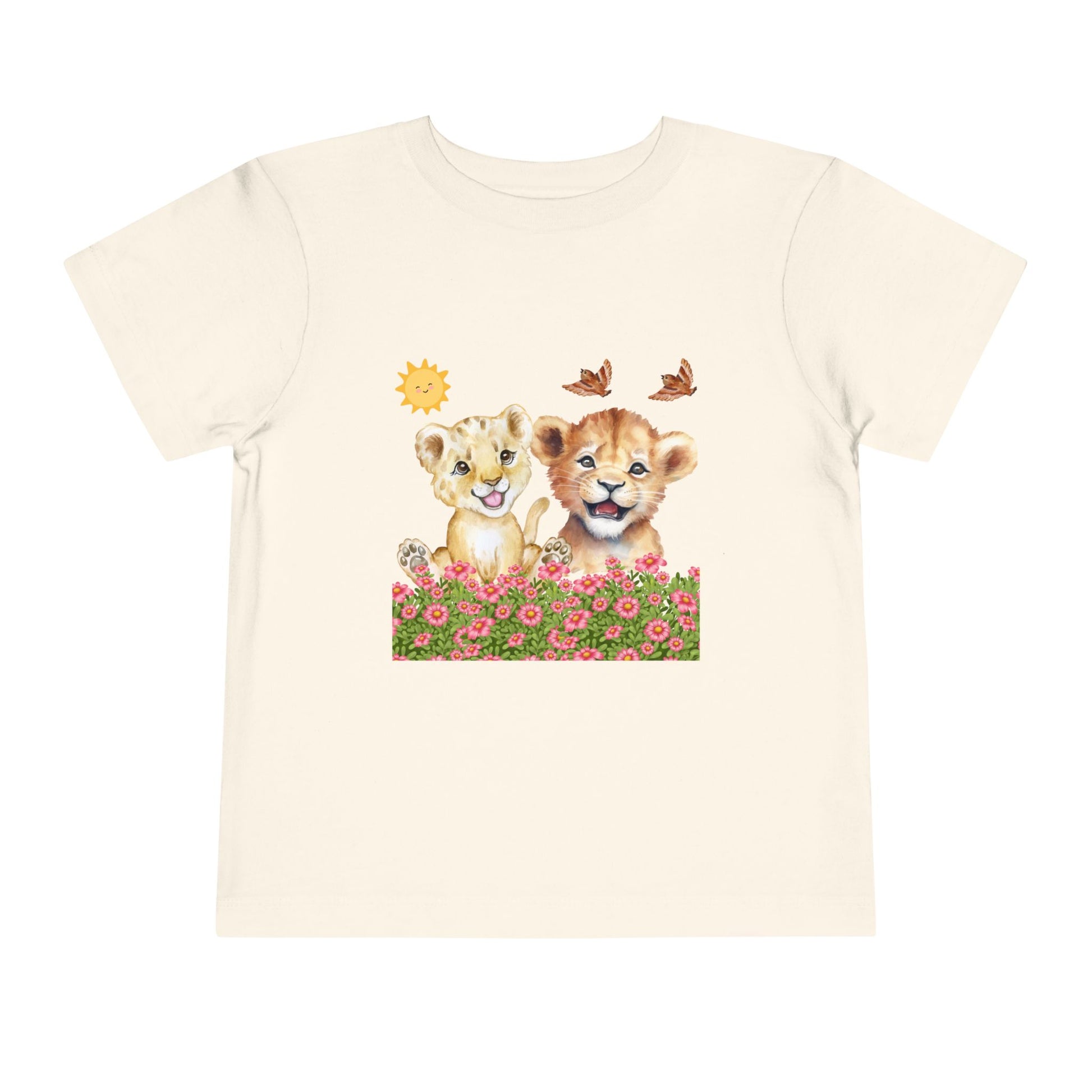 Toddler Short Sleeve Tee Shirt Cubs In Flower Bush