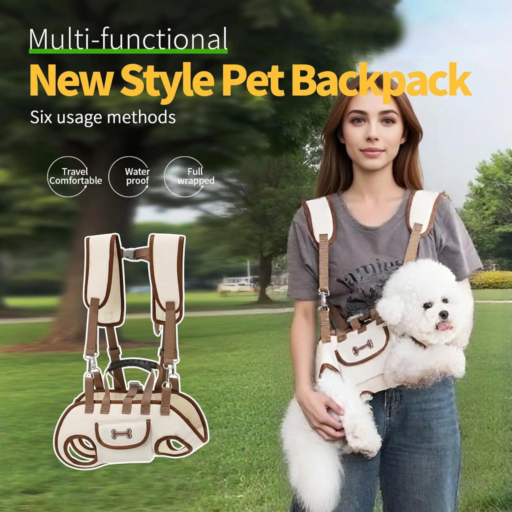 Adjustable Dog or Cat Carrier Backpack Breathable Pet Travel Bag for Small Medium Dogs Cats Outdoor Hiking Walking Camping