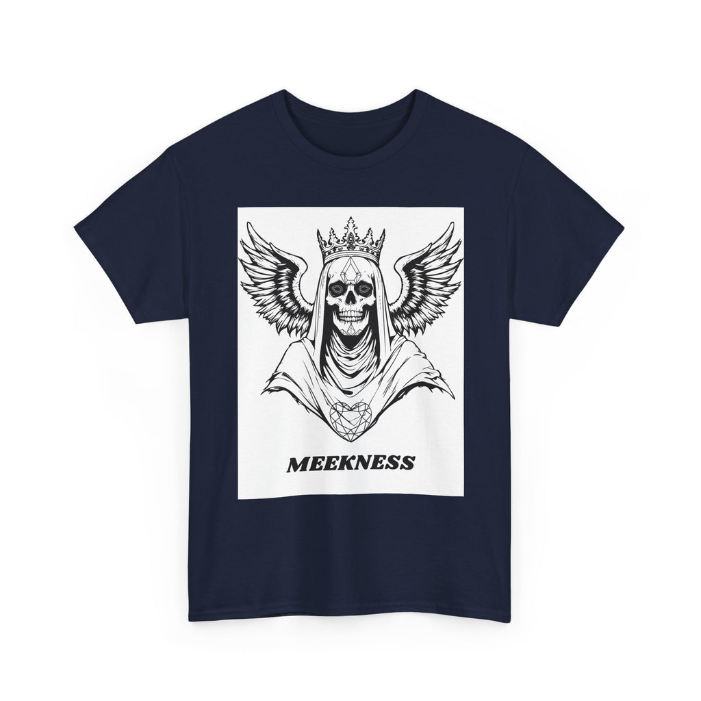 Skull Crown Wings Cotton Tee Shirt White Background