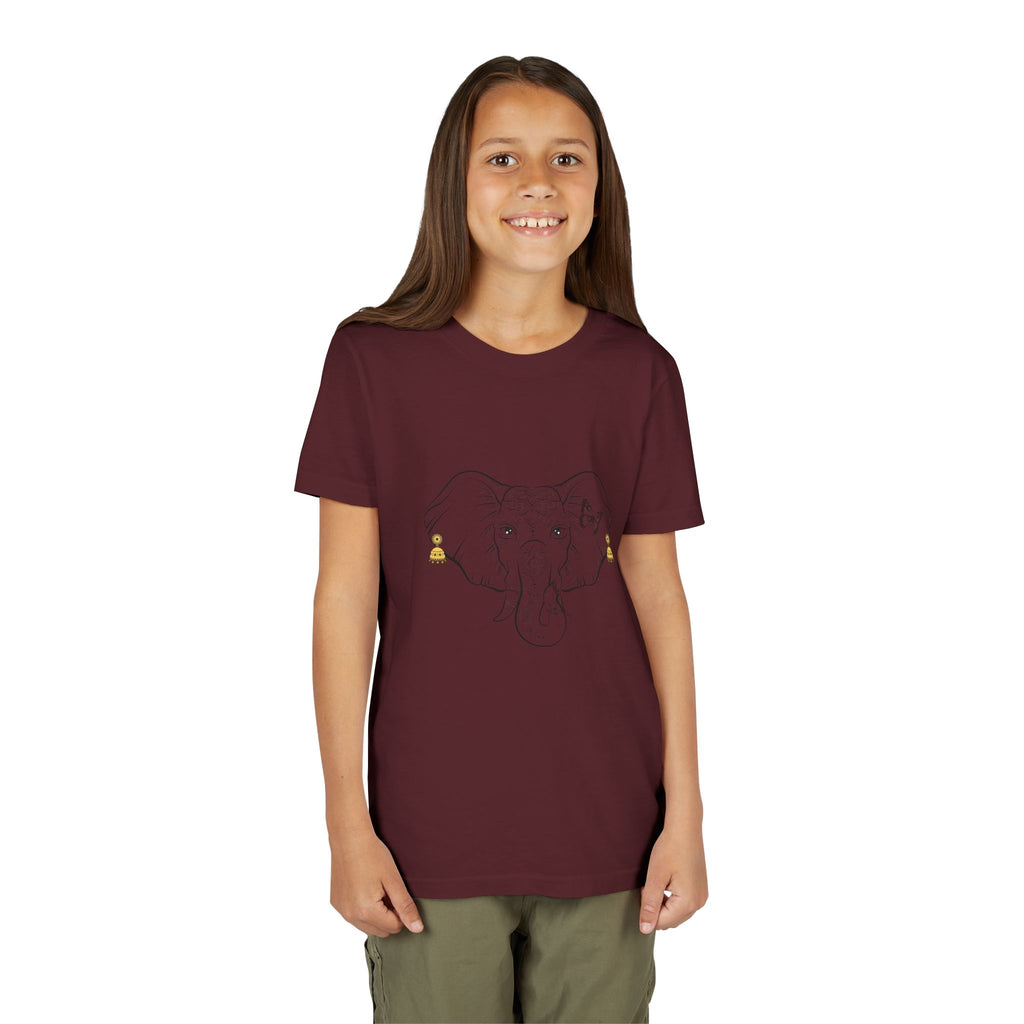 Youth Elephant Earrings Short Sleeve Shirt