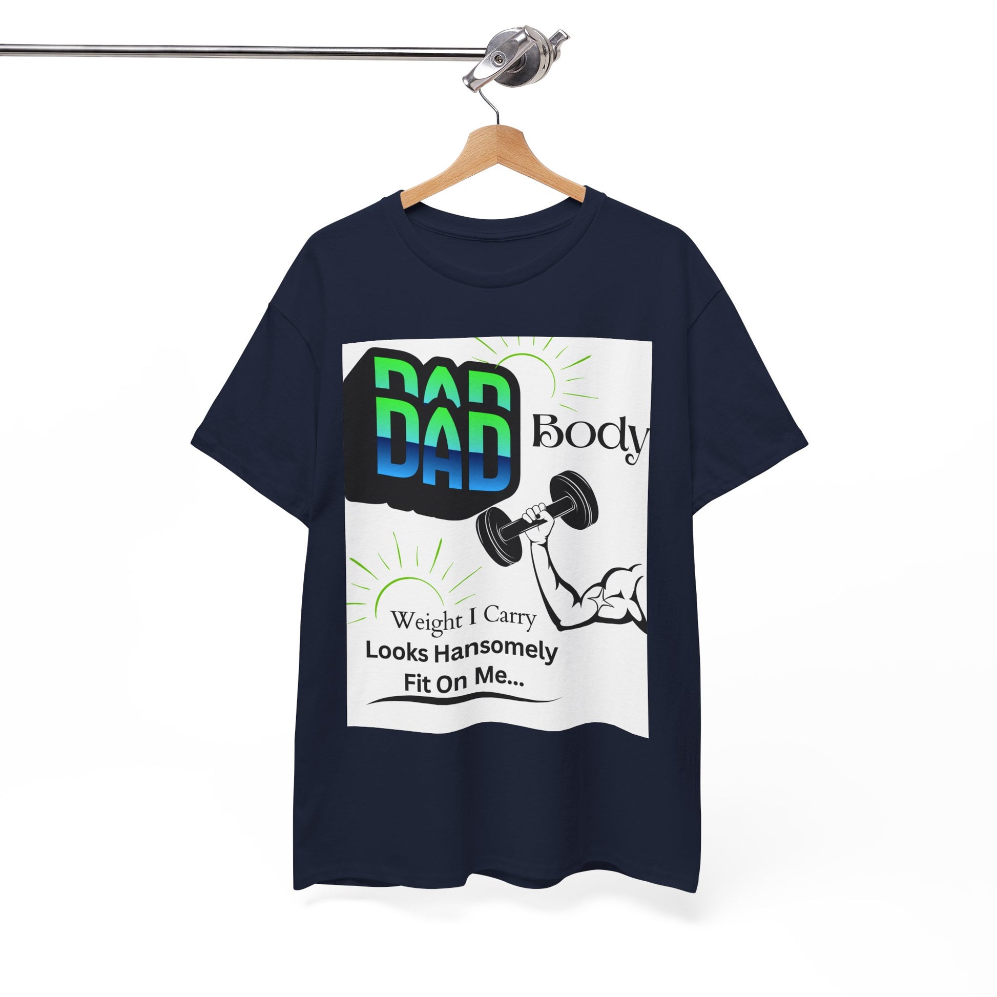 White Background Hansomely Fit Dad Cotton Crew Tee Shirt Dseign