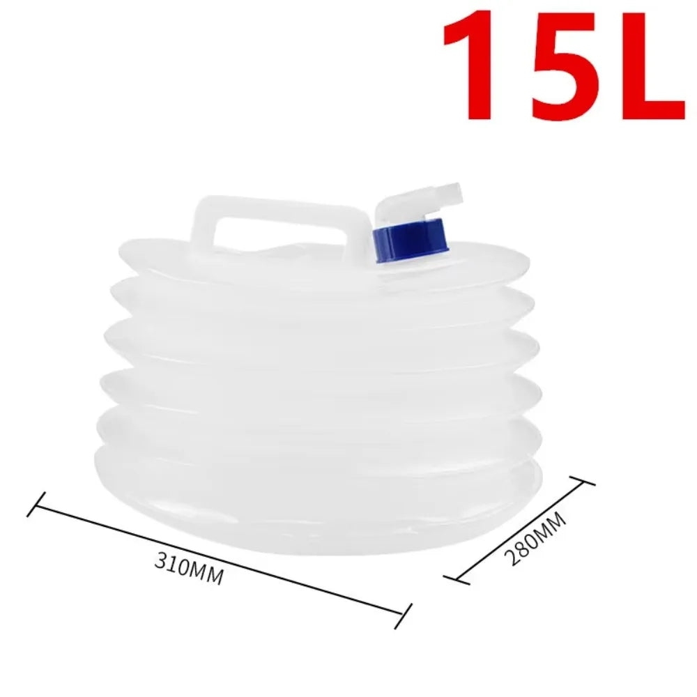 Folding Water Bucket Large Capacity Reusable Water Bag with Faucet Water Storage Container 5L/10L/15 Liters = 1 Gallon, 2.5 Gallons, 3.9 Gallons