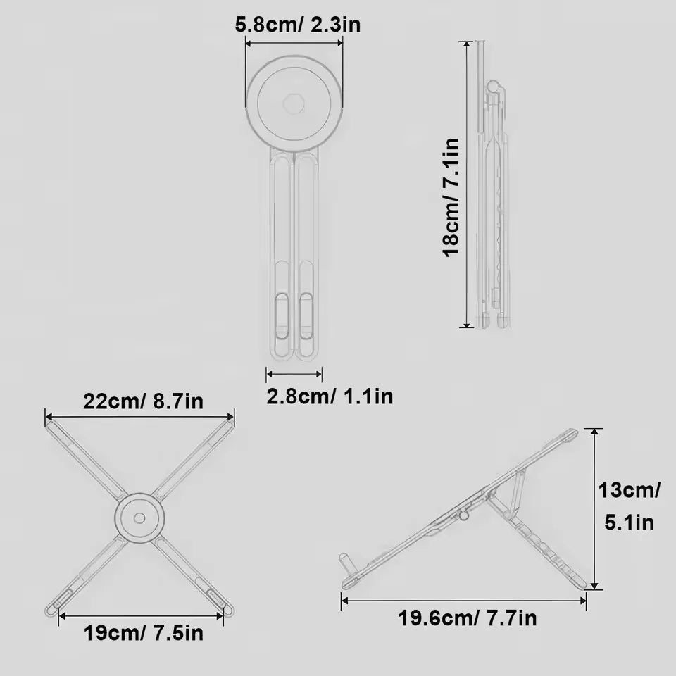 3 in 1 Foldable Magnetic Phone Holder Selfie Stick, Tripod Stand for iPhone, Samsung, iPad, Tablet, or Laptop on Desktop Portable Use