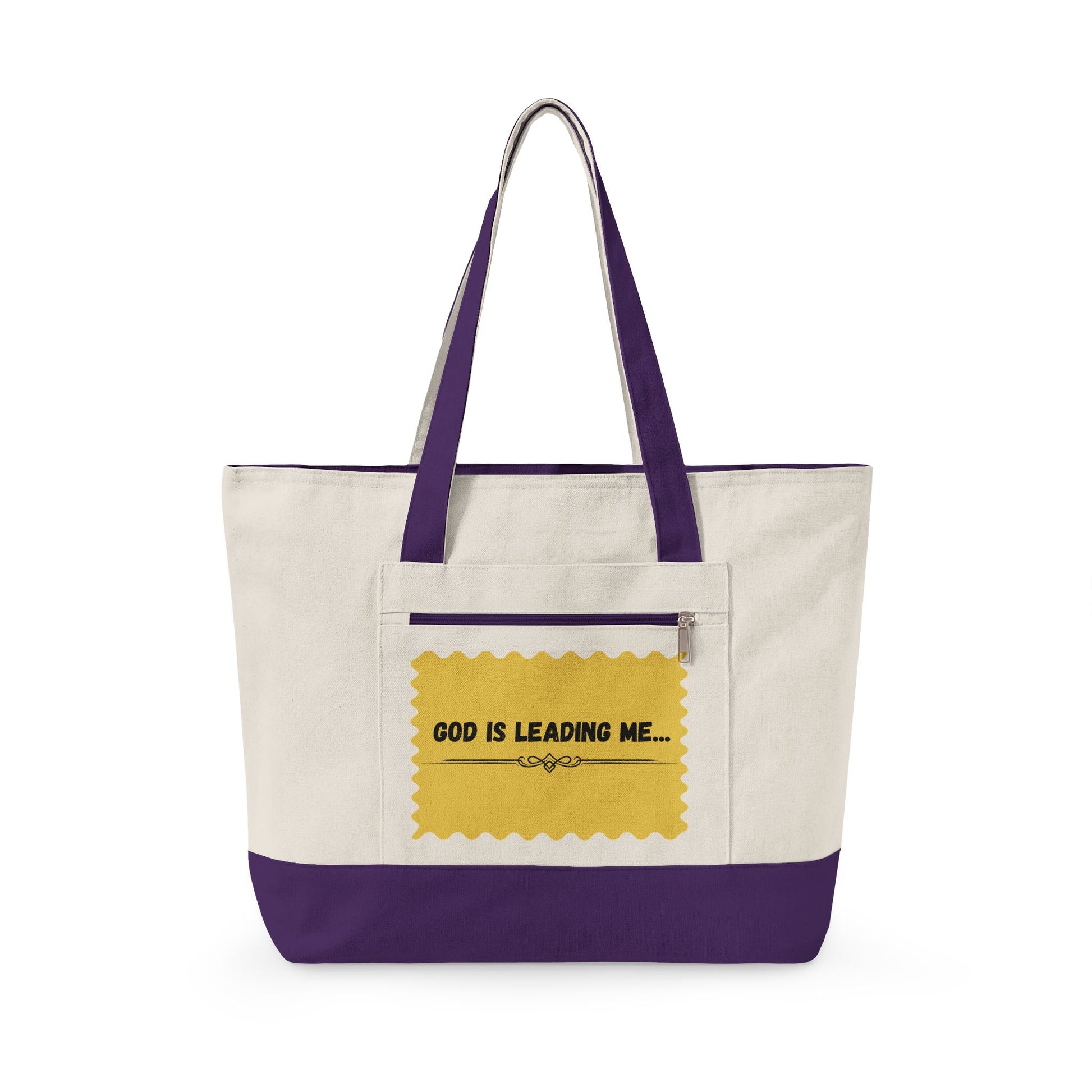 Zippered Canvas Tote Carry Shoulder Bag