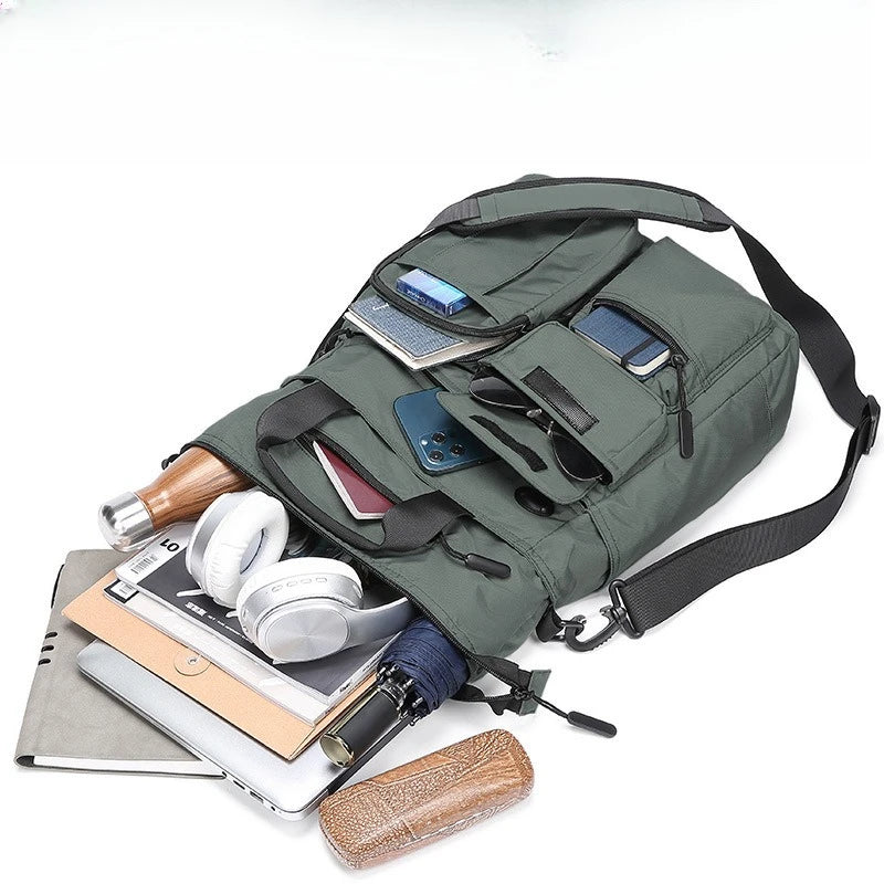 Oxford fabric waterproof single-shoulder bag, lightweight, computer storage, large capacity, cross-body briefcase