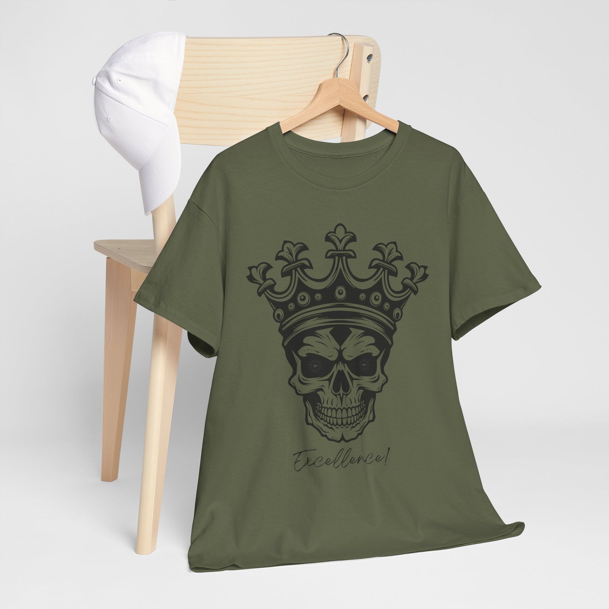 Skull "Excellence" Cotton Tee Shirt Transparent