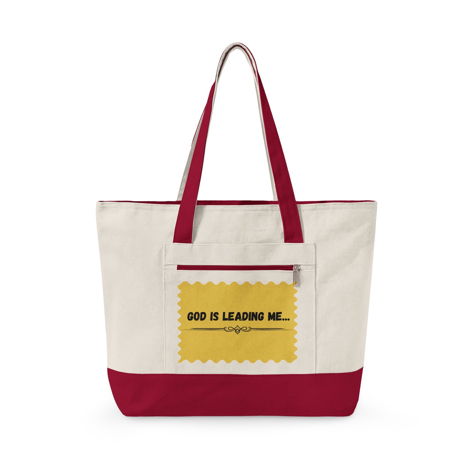 Zippered Canvas Tote Carry Shoulder Bag