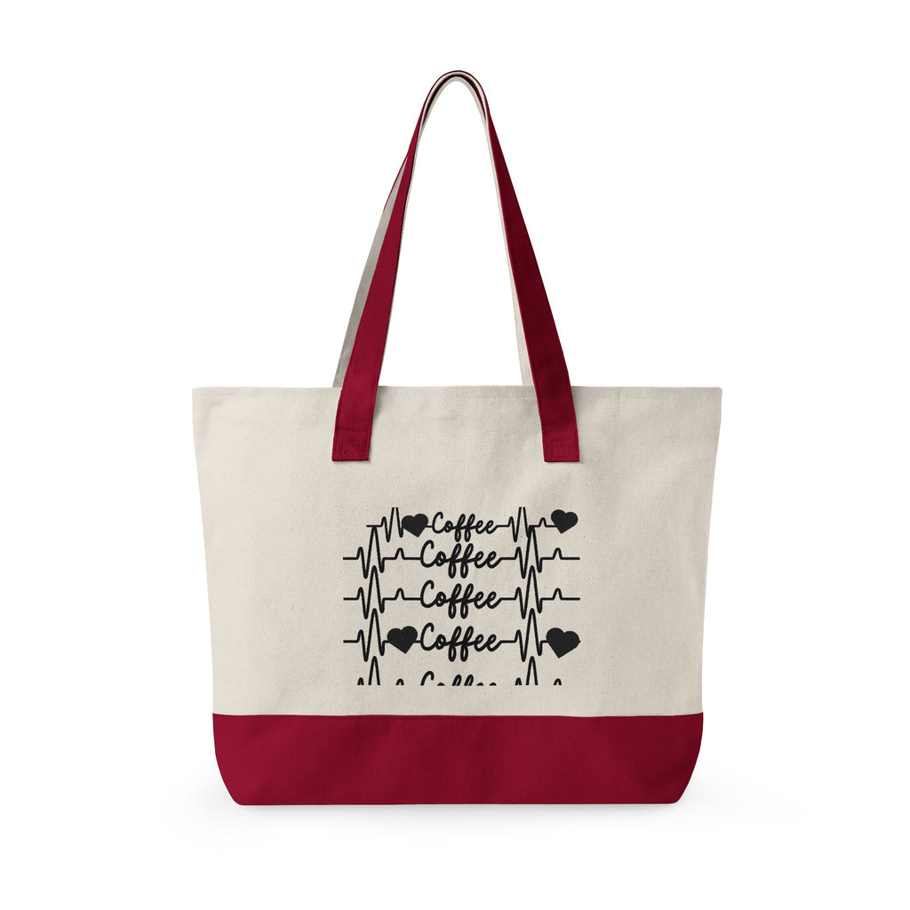 Zippered Canvas Tote Front Zip Pocket