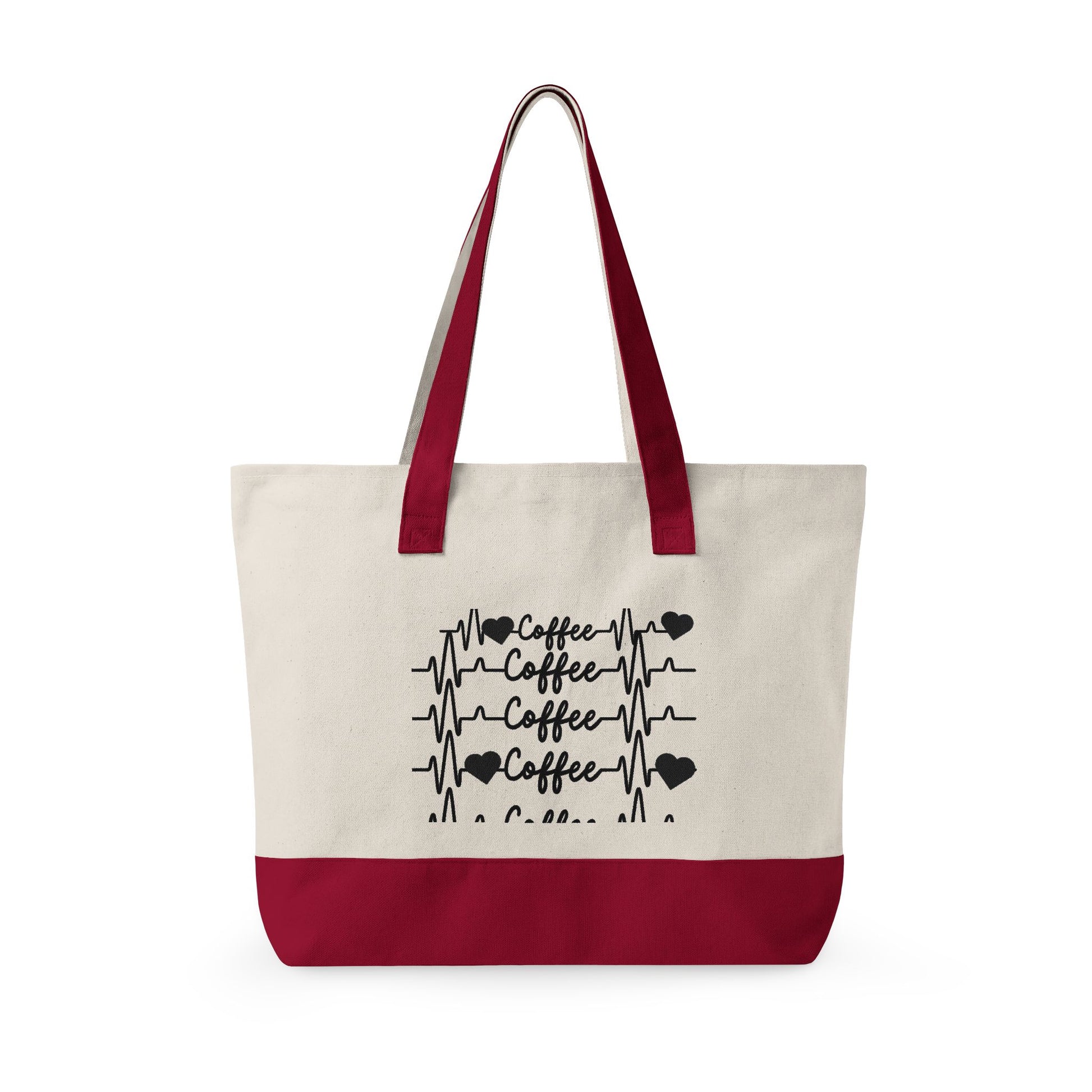 Zippered Canvas Tote Front Zip Pocket