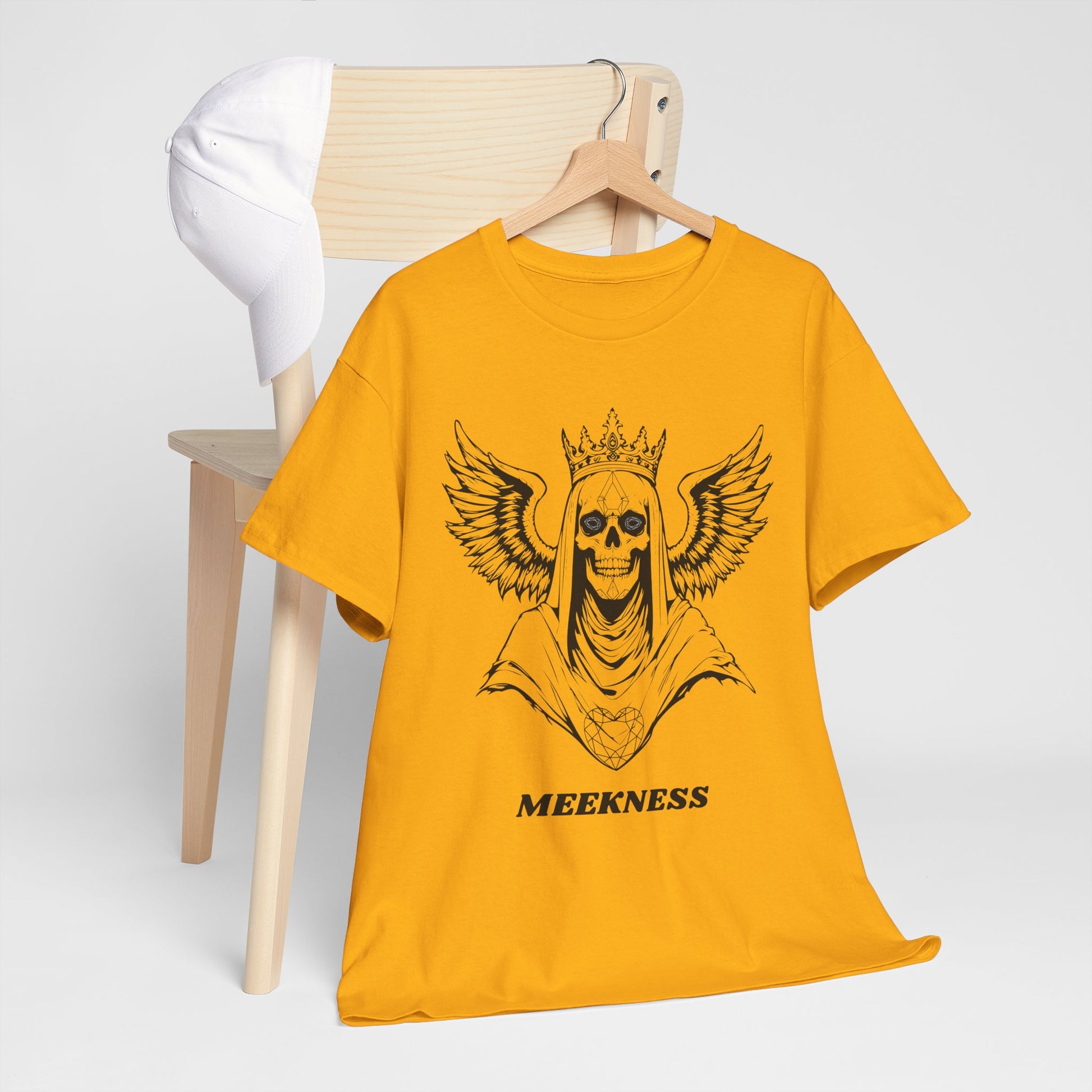 Skull Crown Wings Cotton Tee Shirt Transparent