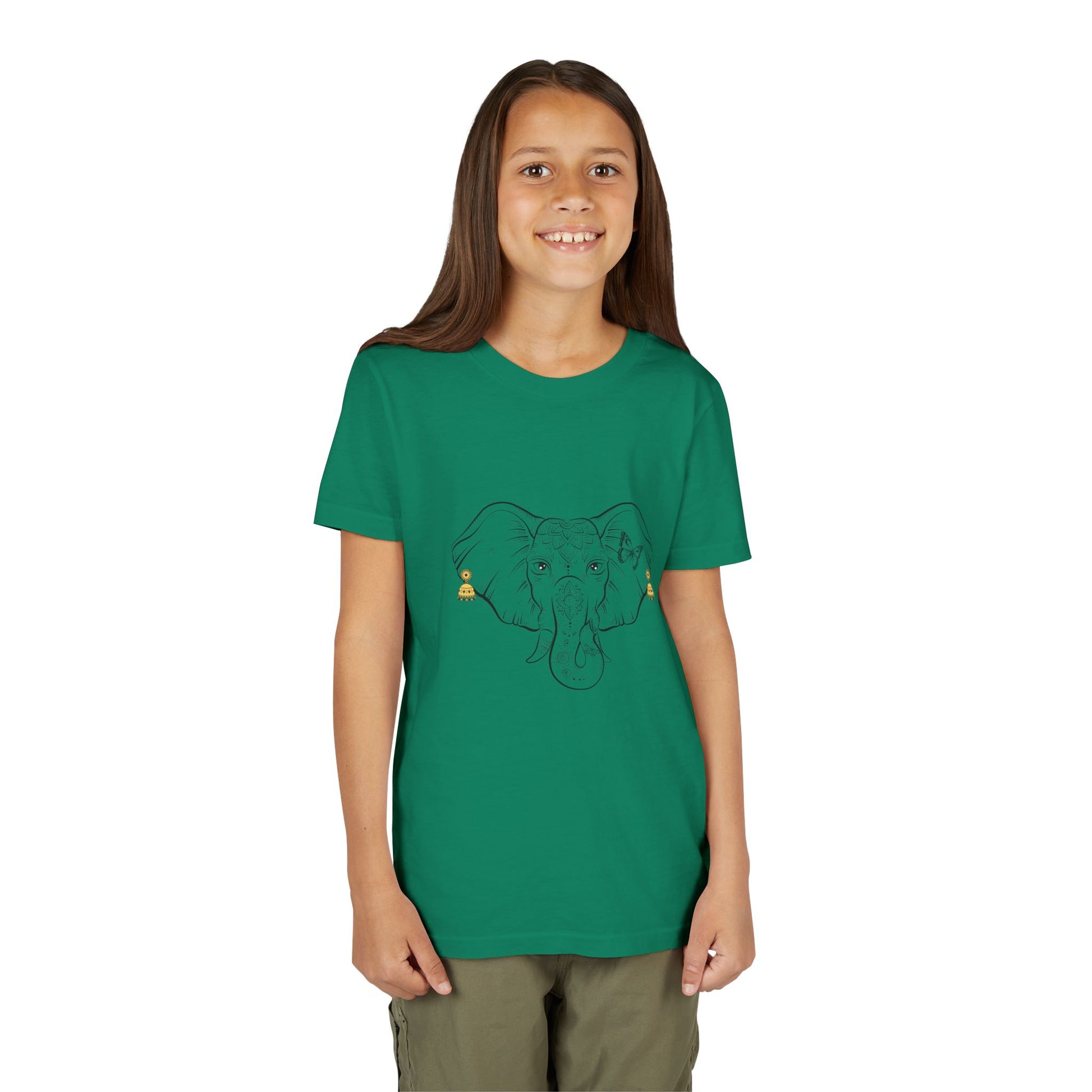 Youth Elephant Earrings Short Sleeve Shirt