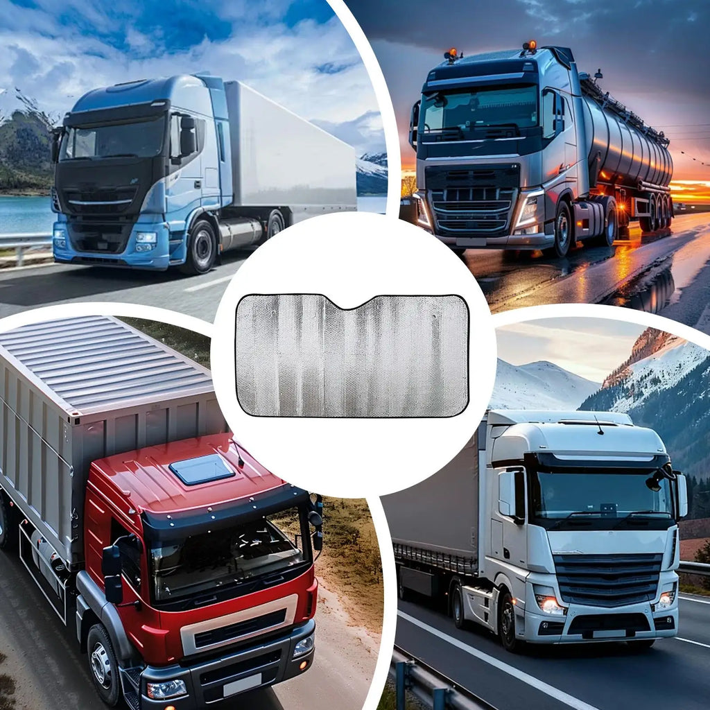 Sun Shade For Semi Truck Windshield Sunlight Protection Keep Interior Cool Large Windshield Sun Cover For Parked Vehicles