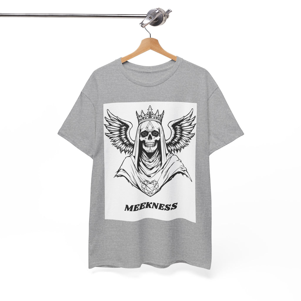 Skull Crown Wings Cotton Tee Shirt White Background