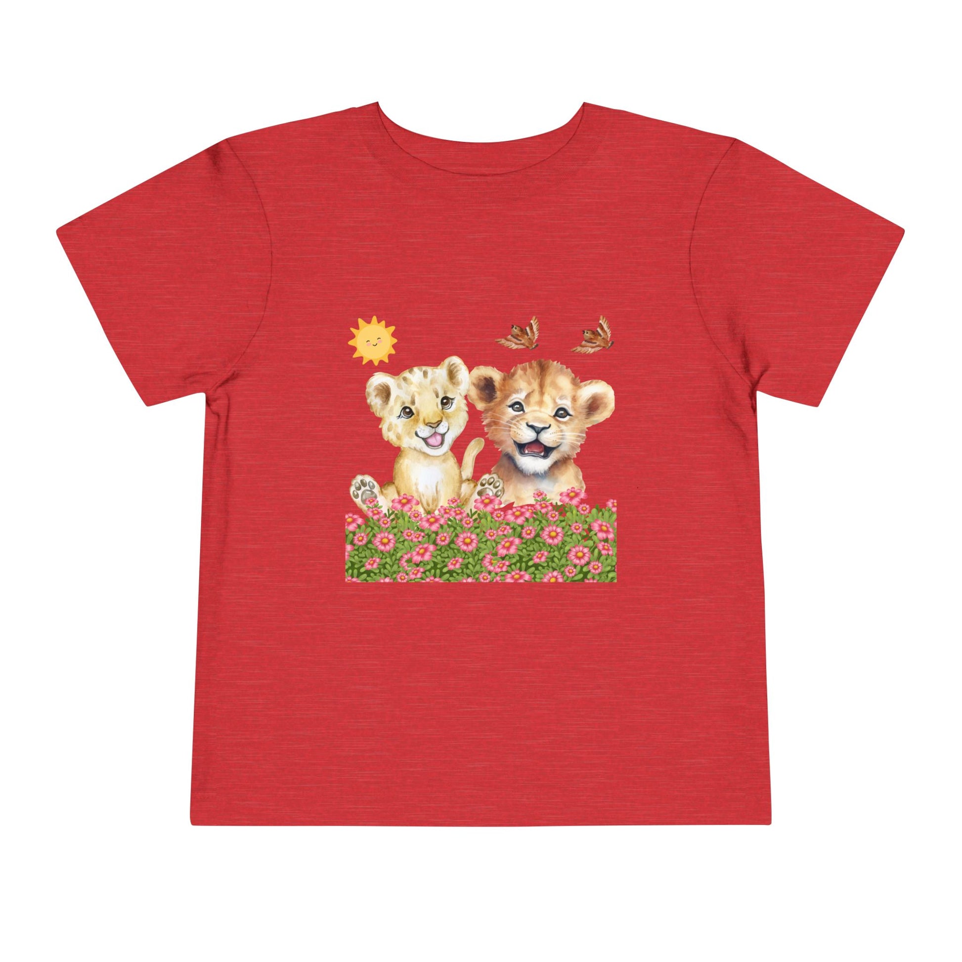 Toddler Short Sleeve Tee Shirt Cubs In Flower Bush