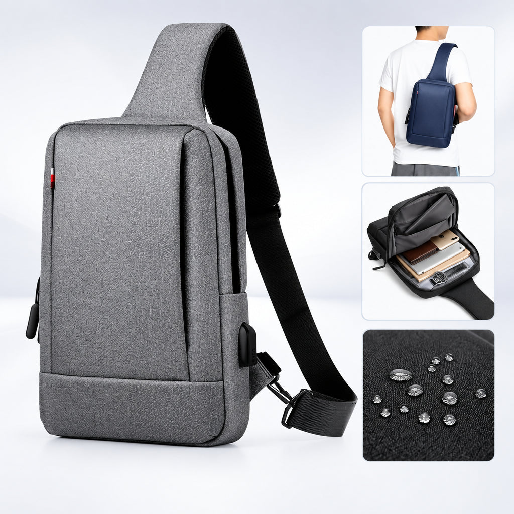 Fashionable chest or back bag light leisure cross body Oxford cloth waterproof shoulder bag breathable large capacity