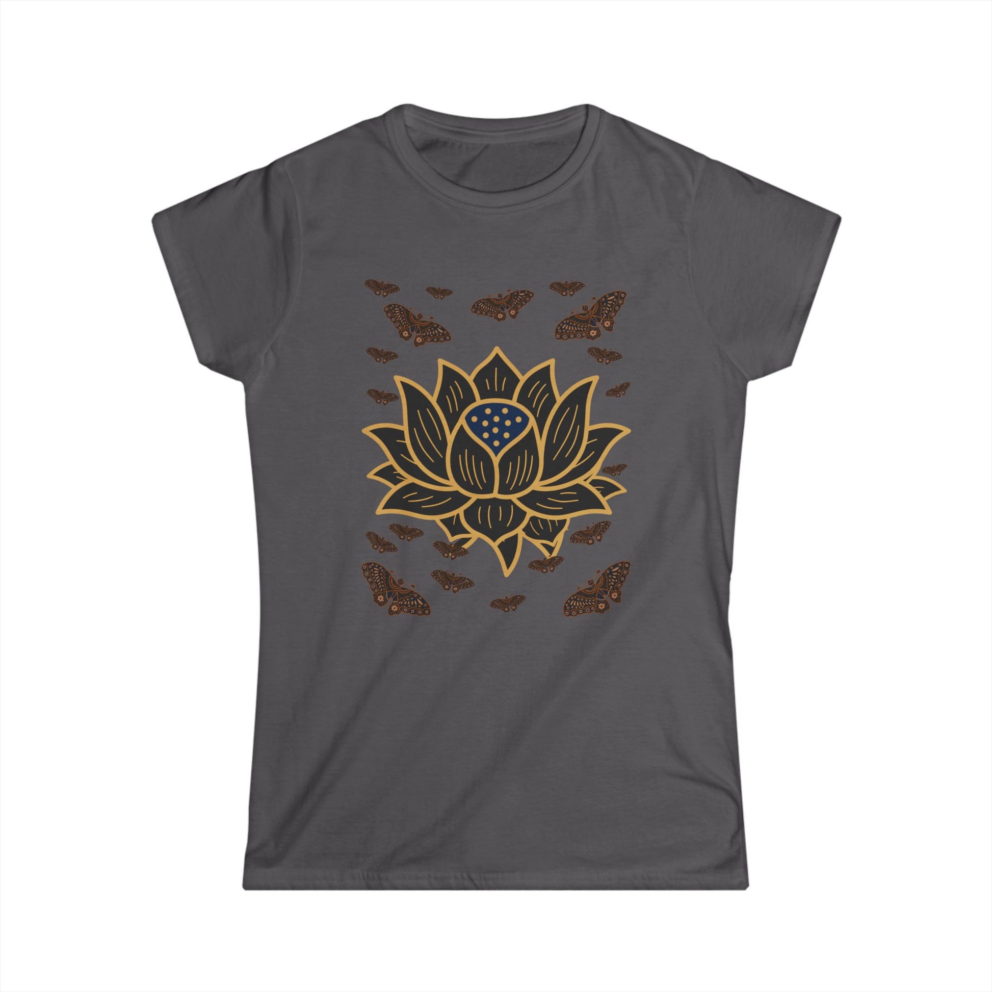 Women's Soft style Tee Shirt Lotus Butterfly