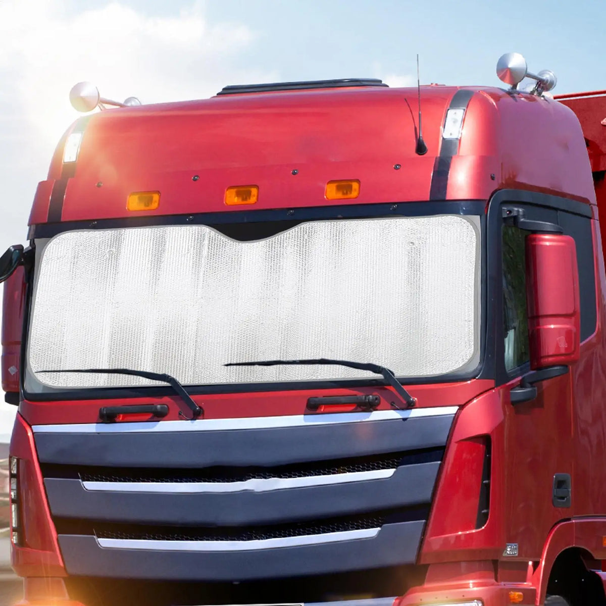 Sun Shade For Semi Truck Windshield Sunlight Protection Keep Interior Cool Large Windshield Sun Cover For Parked Vehicles