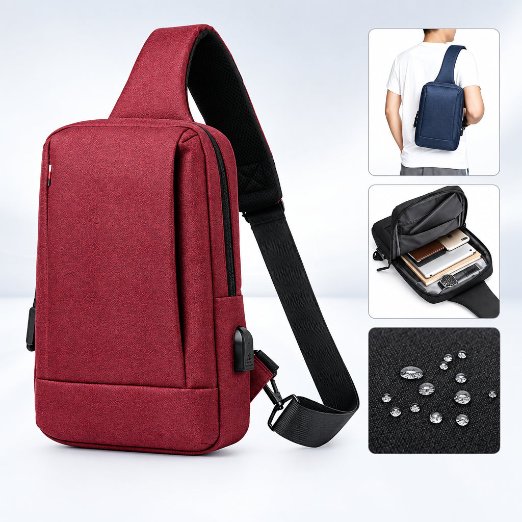 Fashionable chest or back bag light leisure cross body Oxford cloth waterproof shoulder bag breathable large capacity