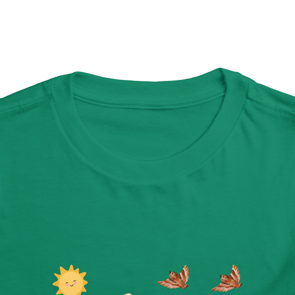 Toddler Short Sleeve Tee Shirt Cubs In Flower Bush