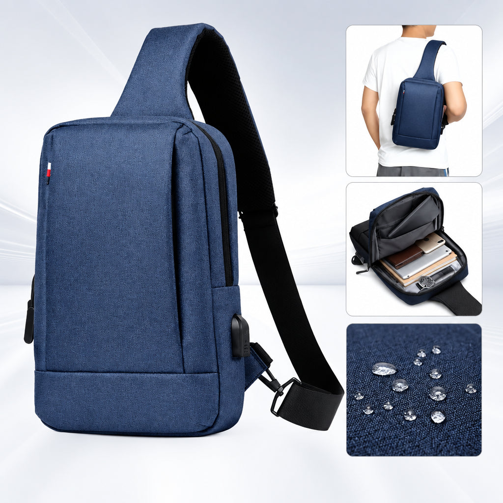 Fashionable chest or back bag light leisure cross body Oxford cloth waterproof shoulder bag breathable large capacity