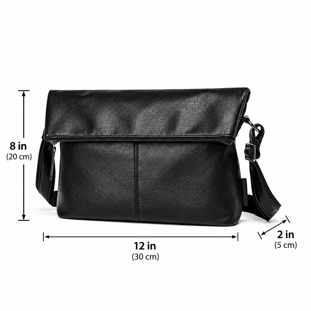 Cross-body backpack waterproof durable vegan friendly leather feel large capacity flat storage travel cross-span backpack