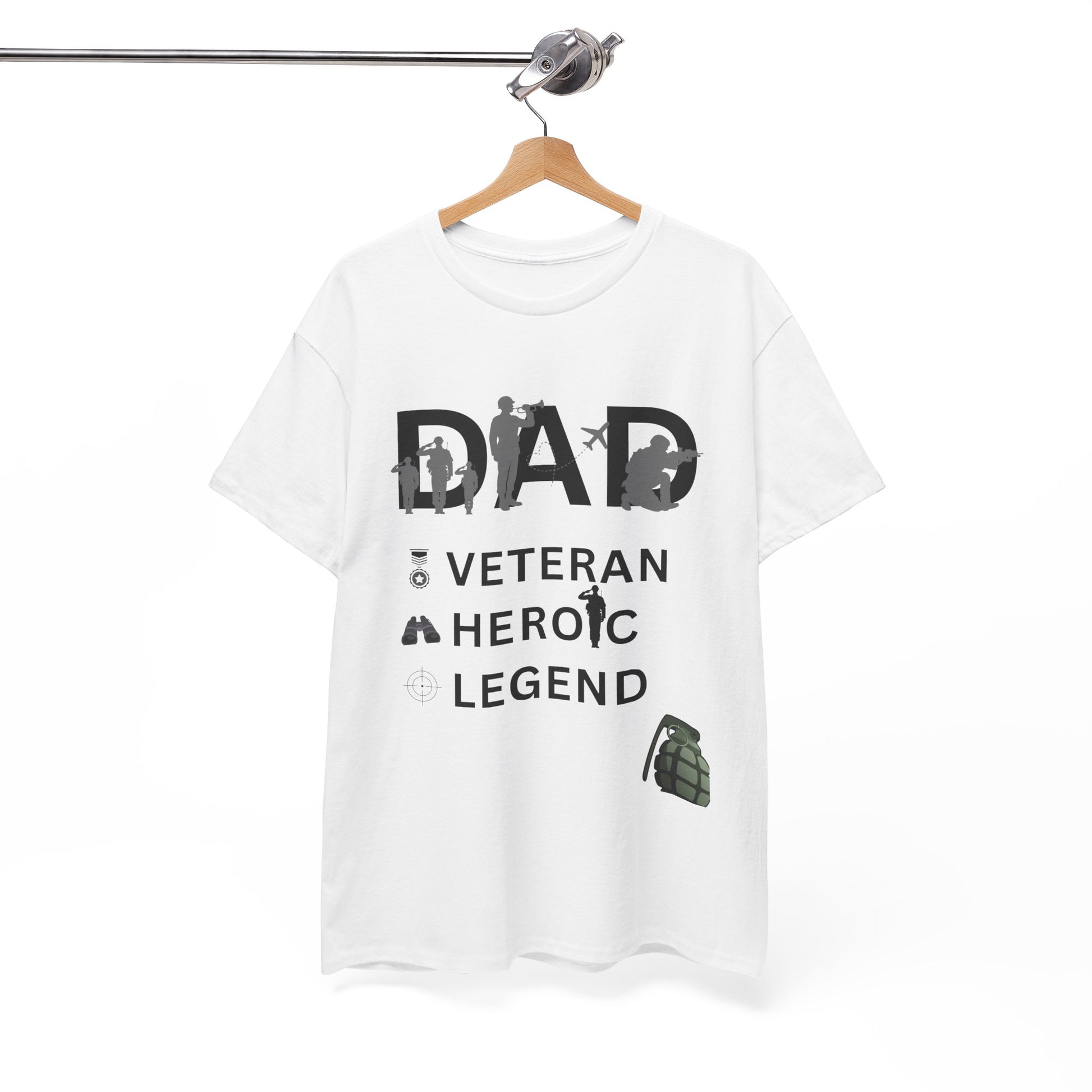 Dad Veteran Cotton Tee Shirt Transparent Background