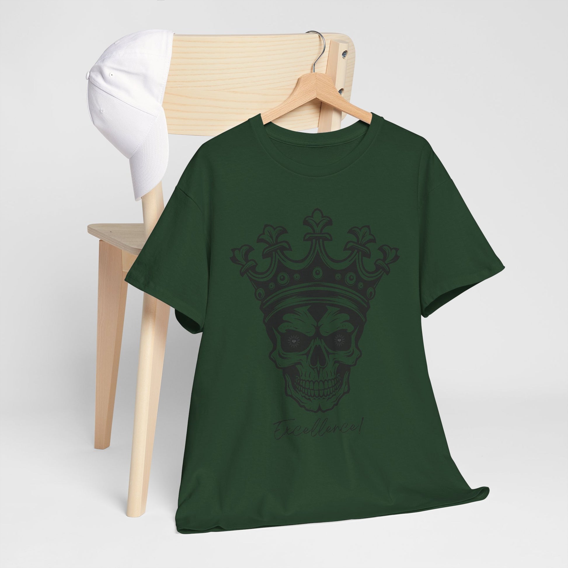 Skull "Excellence" Cotton Tee Shirt Transparent