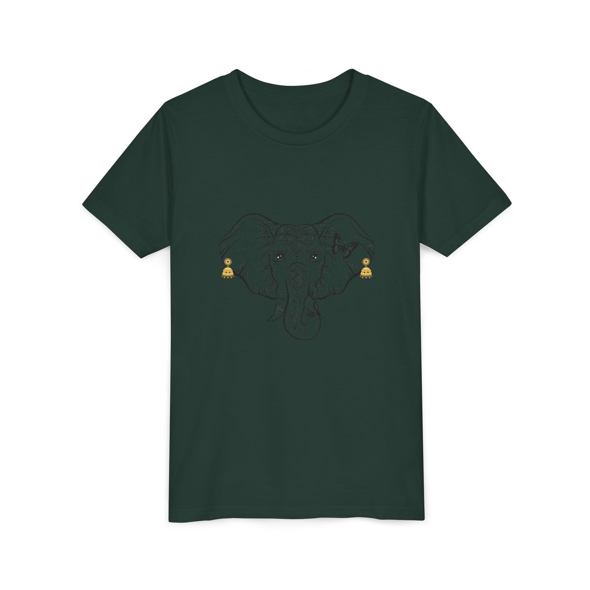 Youth Elephant Earrings Short Sleeve Shirt