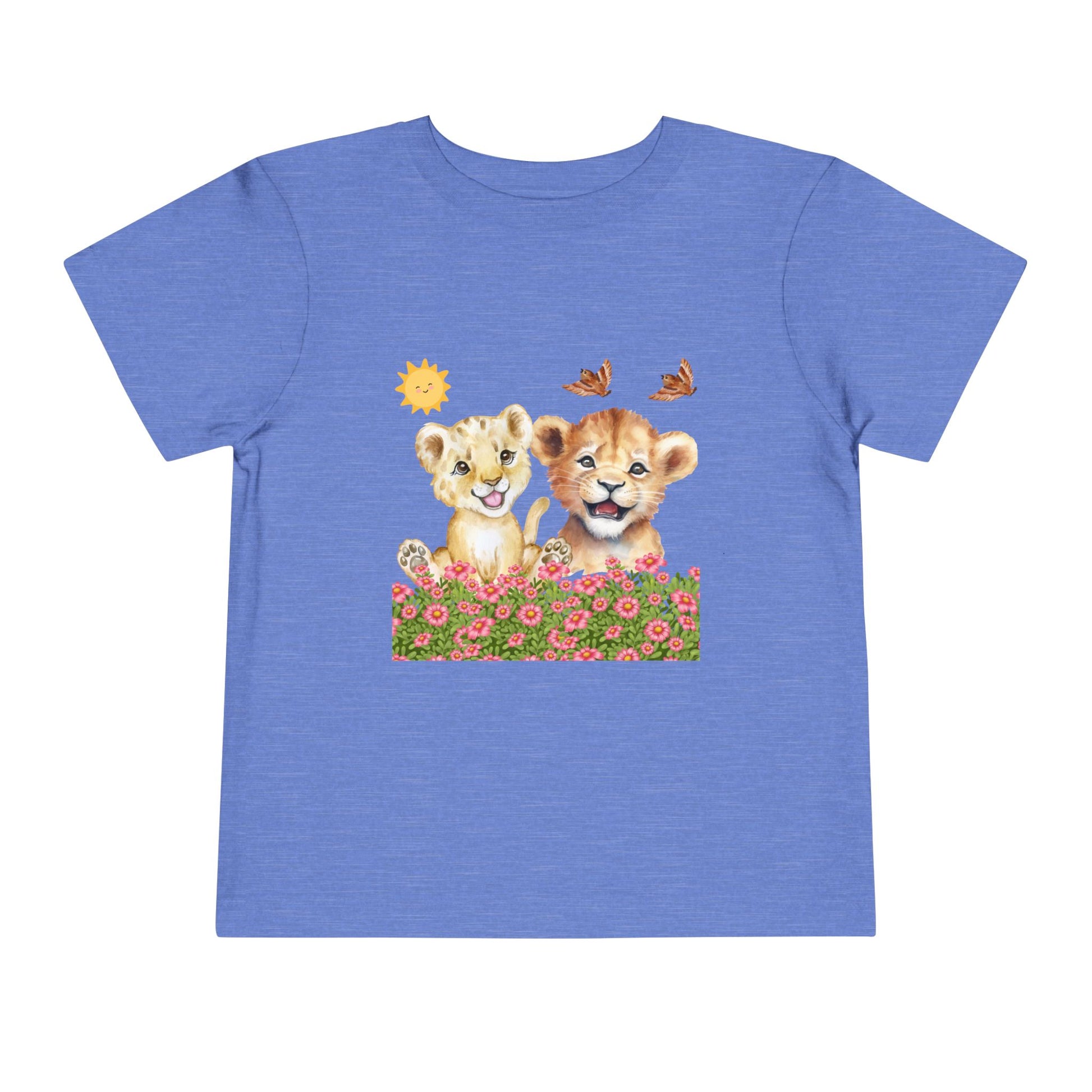 Toddler Short Sleeve Tee Shirt Cubs In Flower Bush