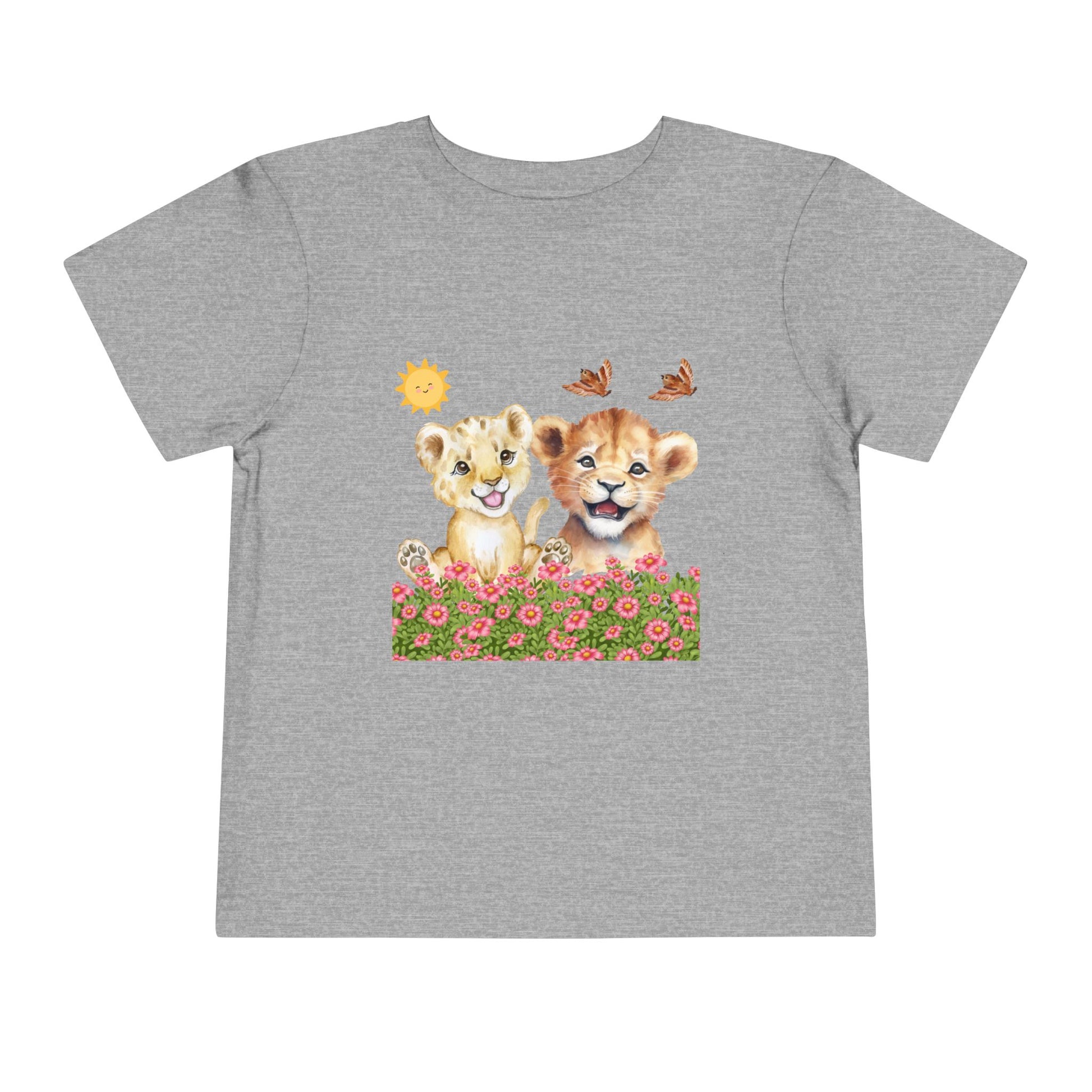 Toddler Short Sleeve Tee Shirt Cubs In Flower Bush